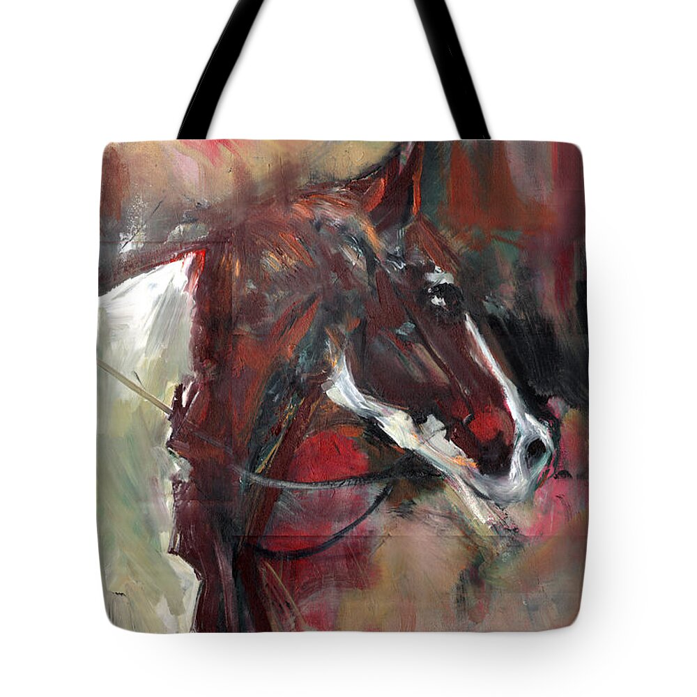 Horse Tote Bag featuring the painting Horse Of The Past by John Gholson