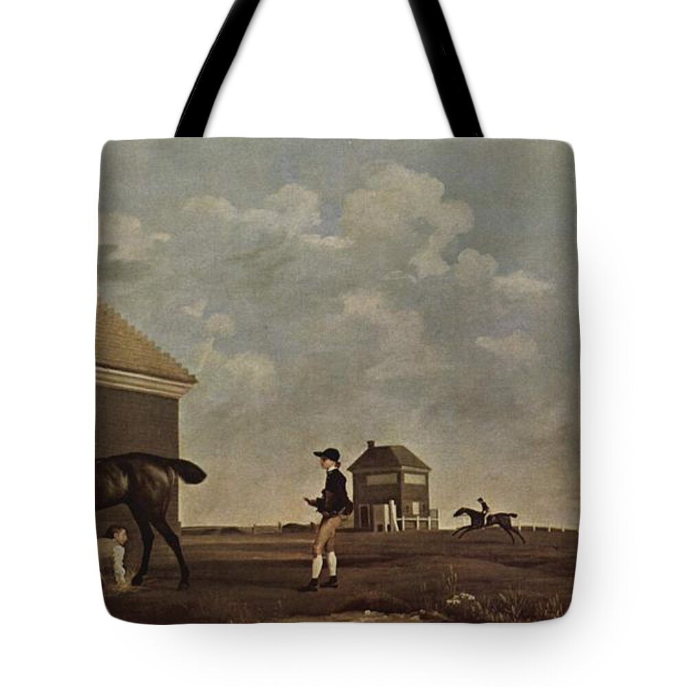 Horse Race Tote Bag featuring the painting Horse Race by MotionAge Designs