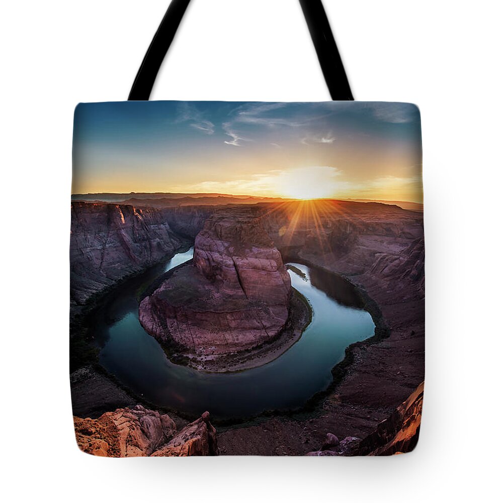 Tranquility Tote Bag featuring the photograph Horseshoe Bend by Bavo Studio