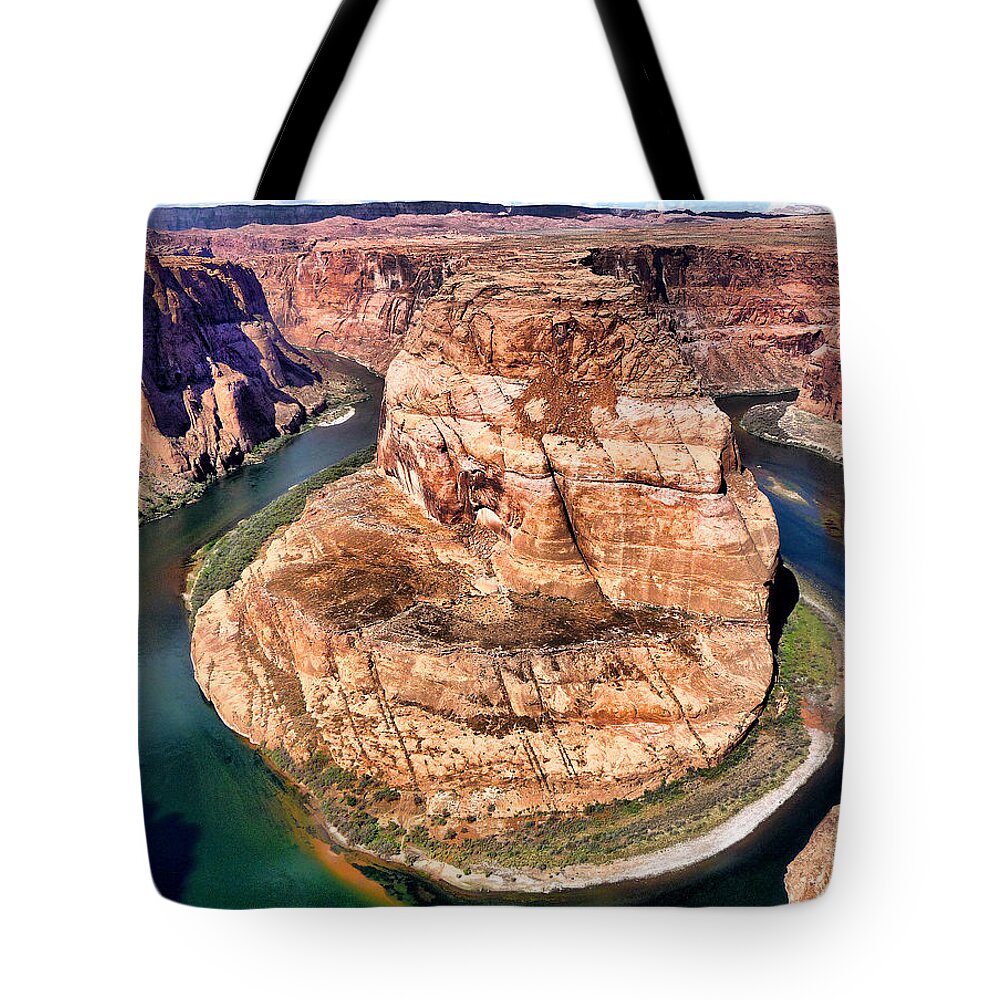 Horseshoe Bend Tote Bag featuring the photograph Horseshoe Bend in Arizona by Mitchell R Grosky