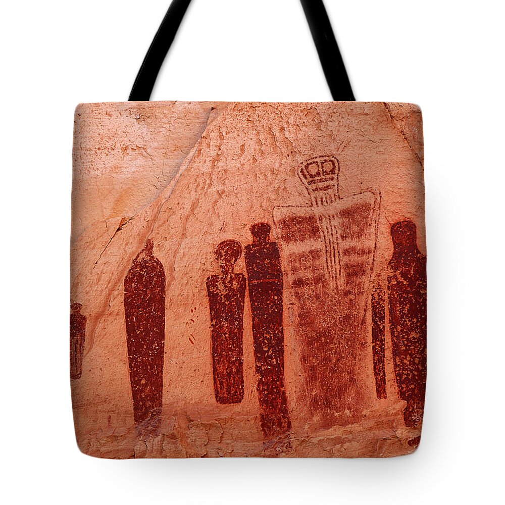 Ancient Tote Bag featuring the photograph Horseshoe Canyon Pictographs by Alan Vance Ley