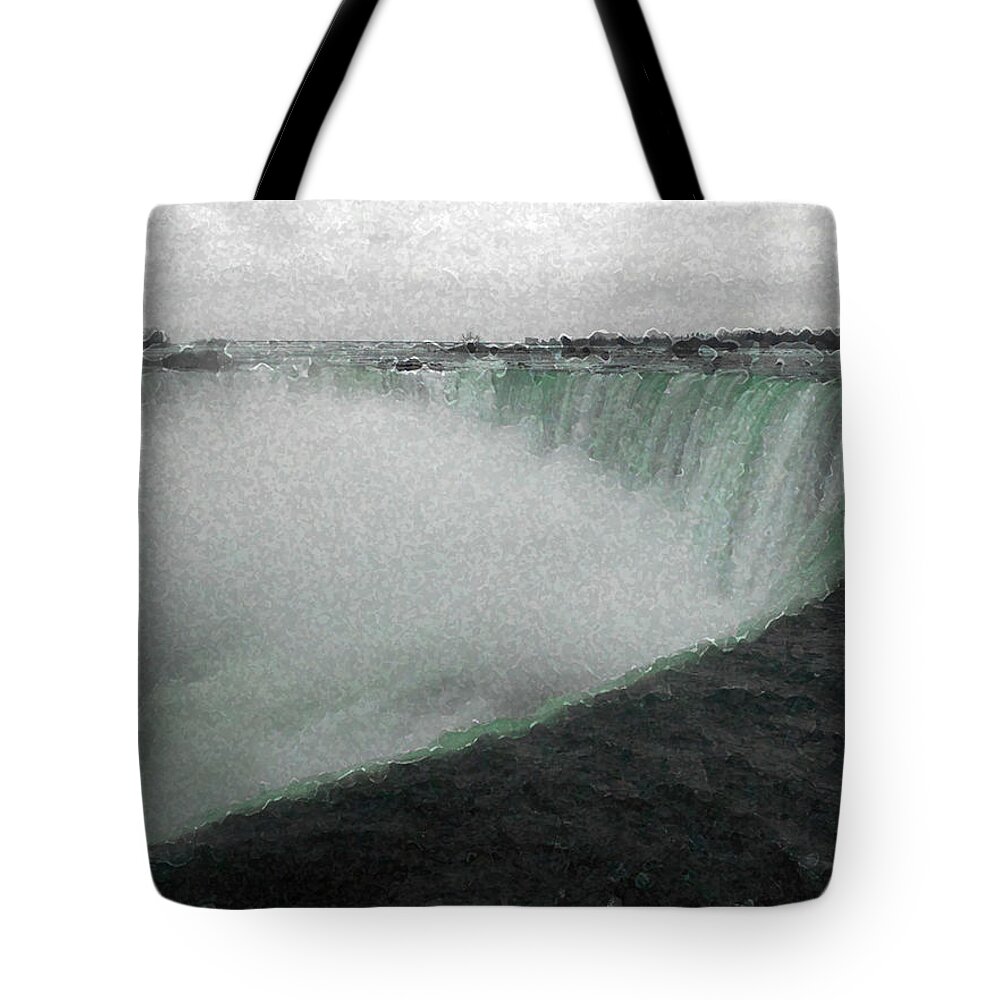 Horseshoe Falls Tote Bag featuring the photograph Horseshoe Falls in Winter by Richard Andrews