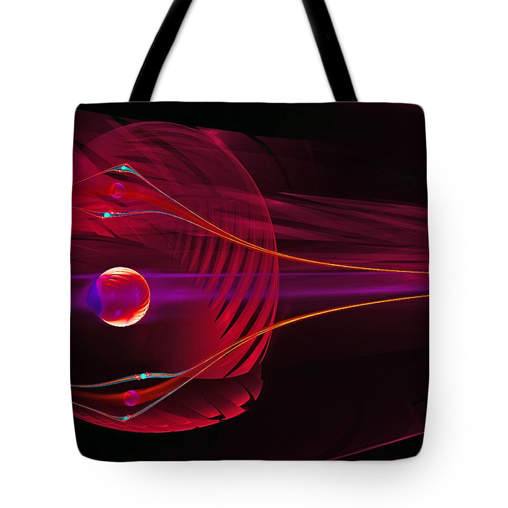 Dark Tote Bag featuring the digital art Hot Energy Capture by Dee Flouton
