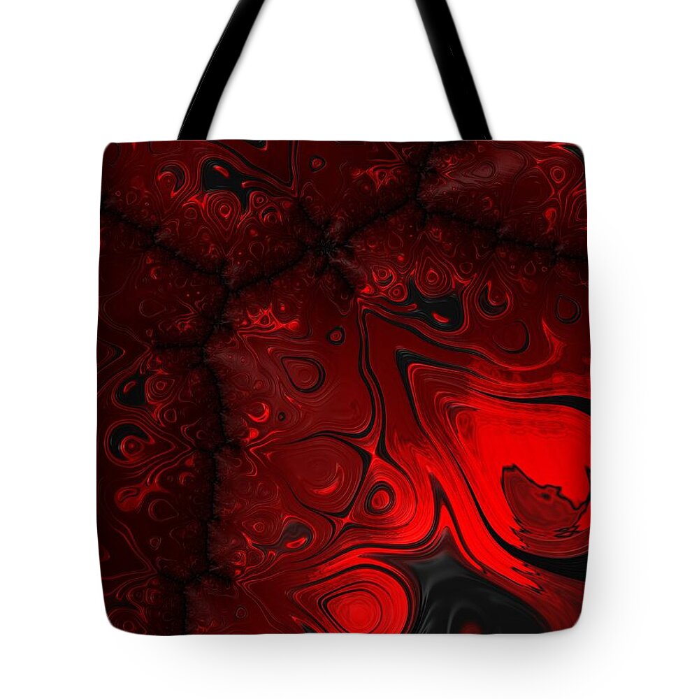 Black Tote Bag featuring the digital art Hot Lava by Heidi Smith