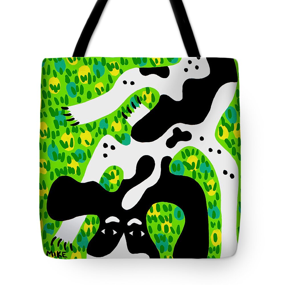 Dog Tote Bag featuring the painting Houndog by Mike Segal