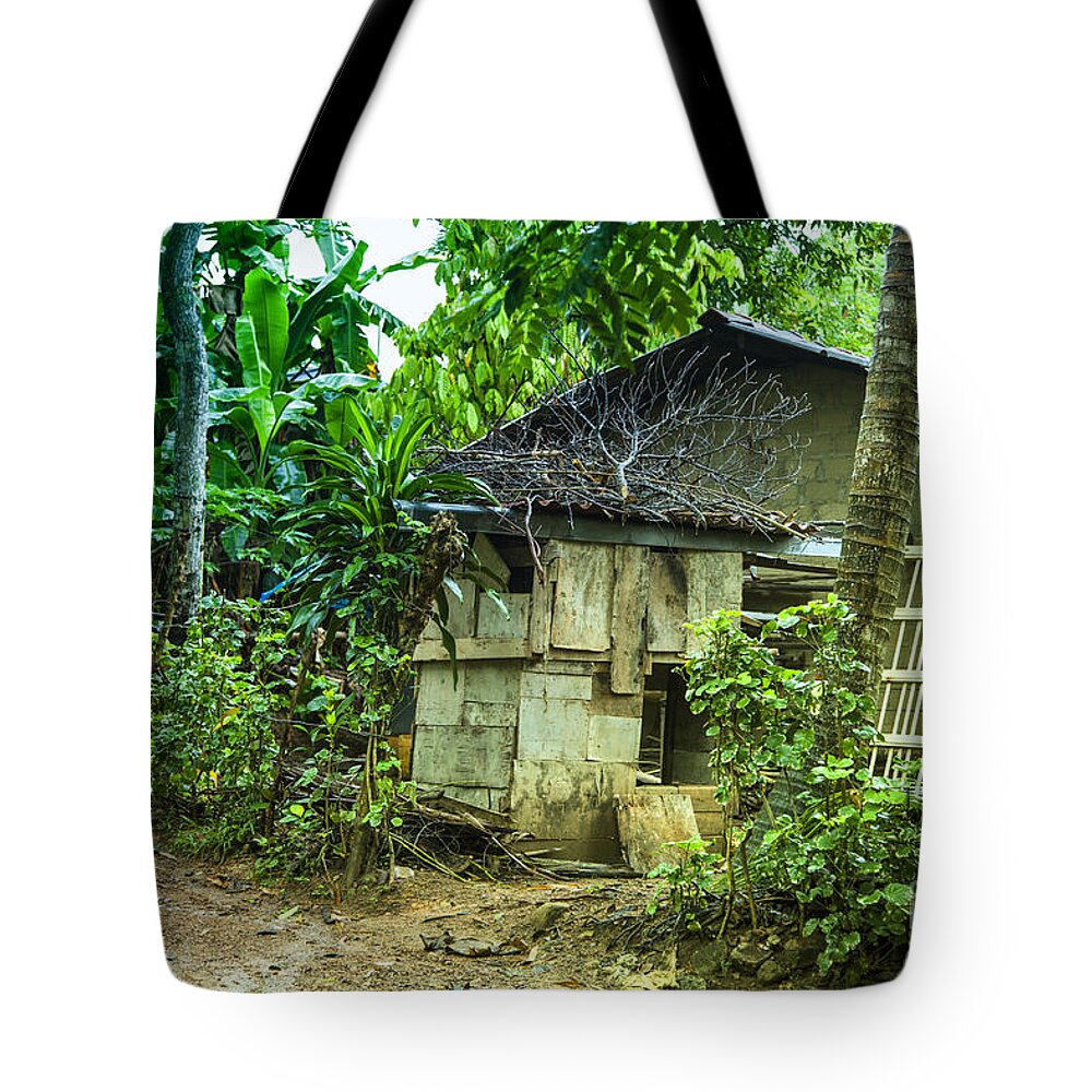 House Tote Bag featuring the photograph House In Green Jungle by Gina Koch
