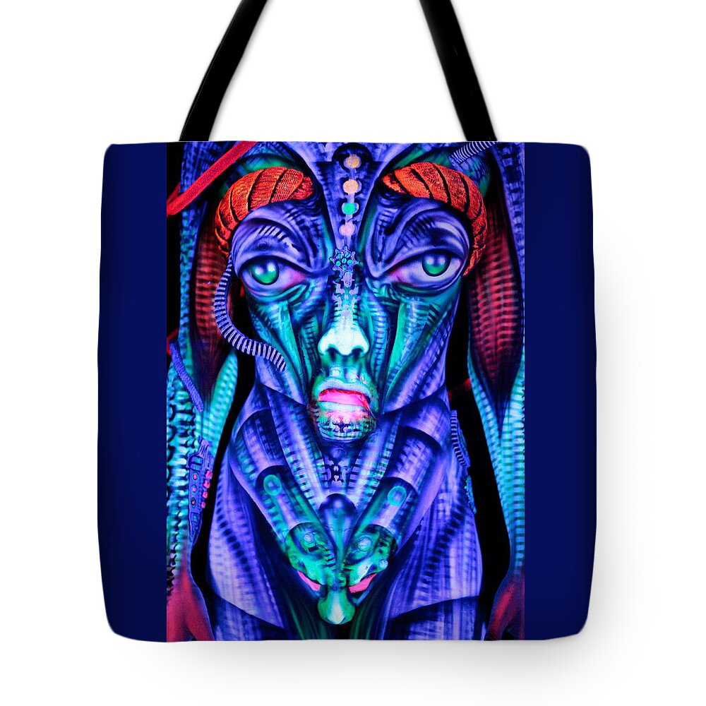 Poster Tote Bag featuring the photograph H.R. Giger Inspired D by Alex Hansen - Julian Bartram - Cully Firmin