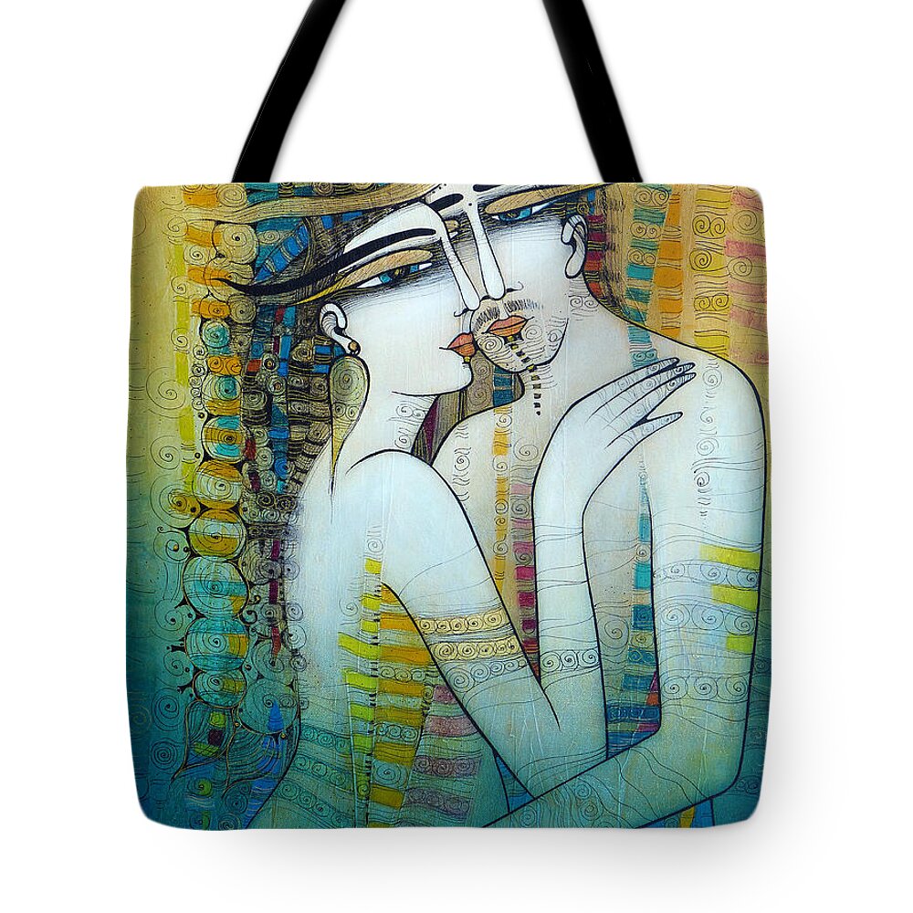 Albena Tote Bag featuring the painting Hug Me by Albena Vatcheva