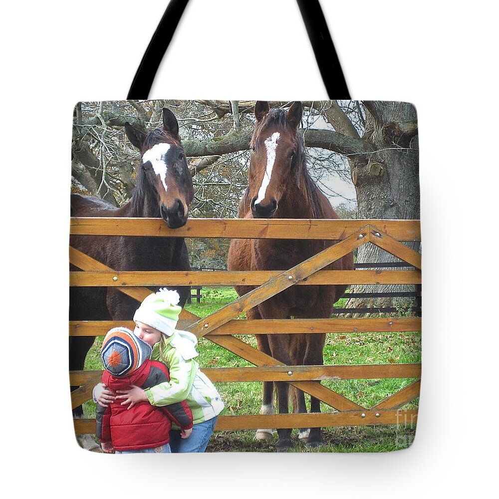 Ireland Horses Tote Bag featuring the photograph Hugs and Kisses by Suzanne Oesterling