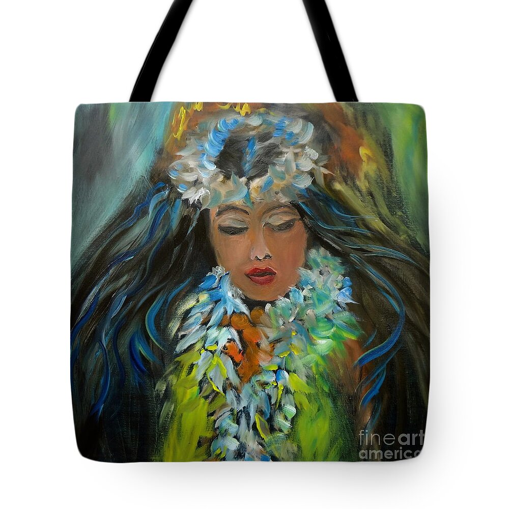 Haku Lei Tote Bag featuring the painting Hula by Jenny Lee