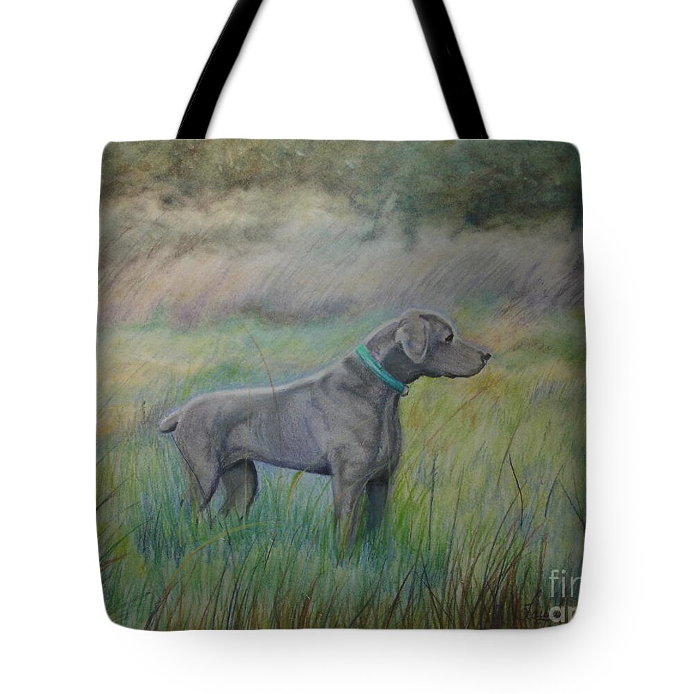 Hunting Tote Bag featuring the painting Hunter by Laurianna Taylor