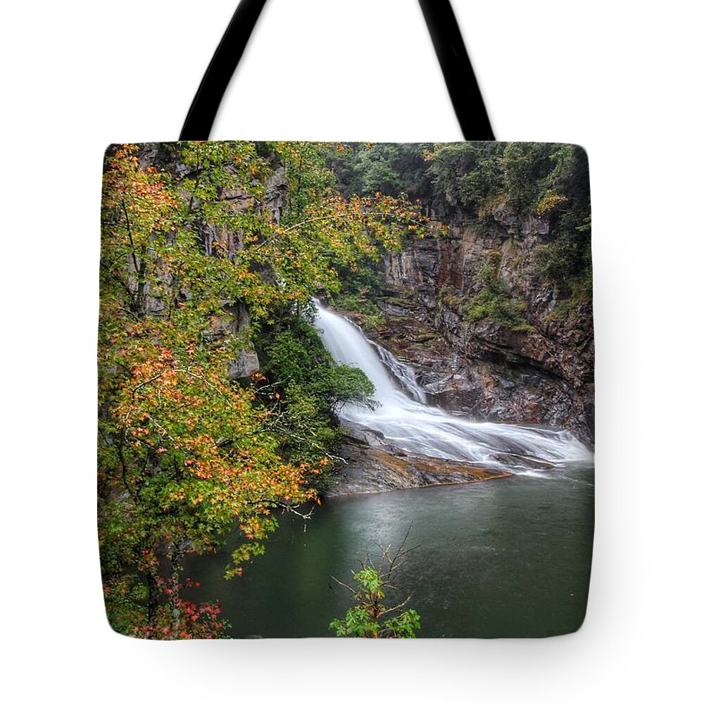 Hurricane Falls Tote Bag featuring the photograph Hurricane Falls by Chris Berrier
