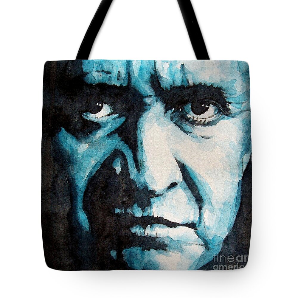 Johnny Cash Tote Bag featuring the painting Hurt by Paul Lovering