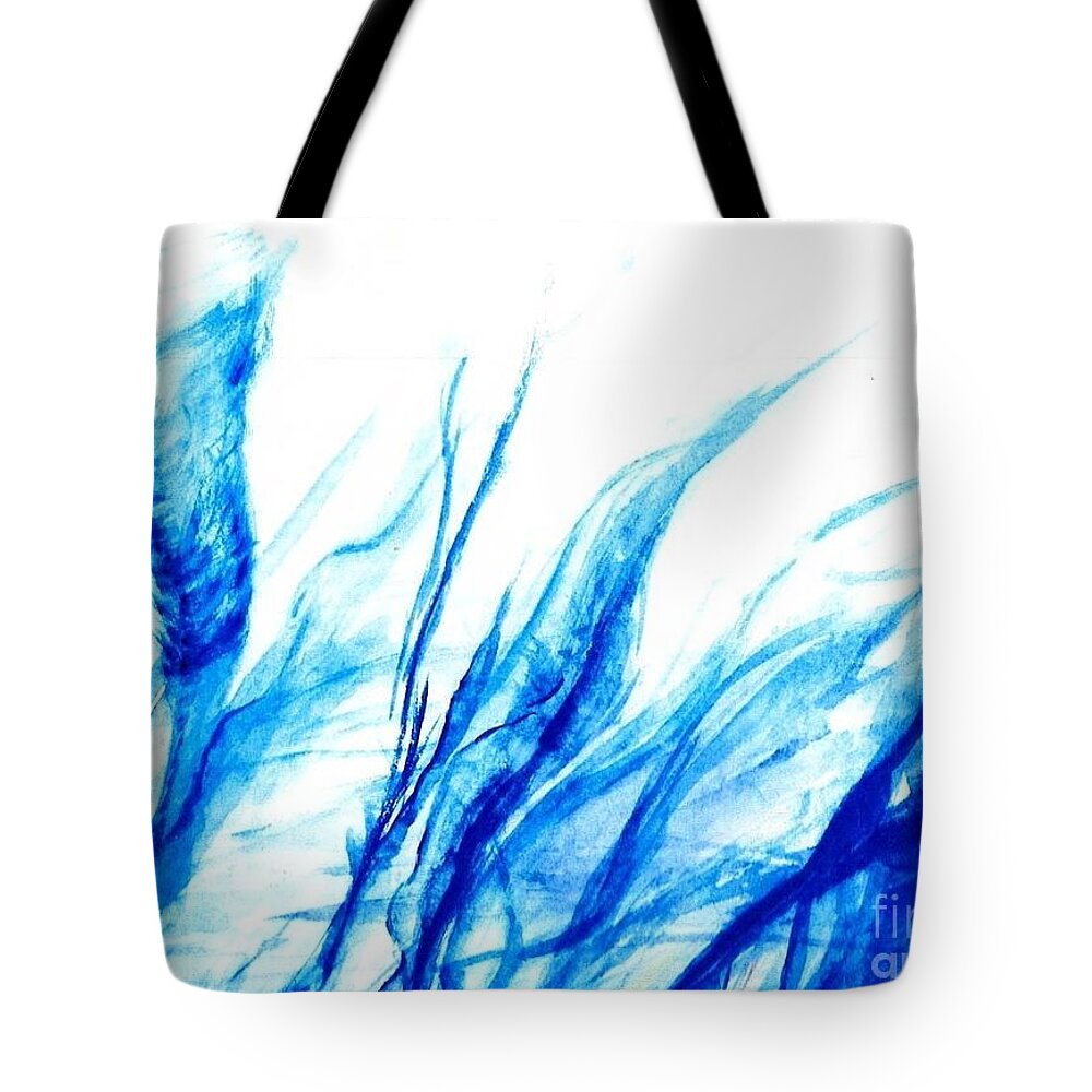 Abstract Tote Bag featuring the painting I Am Aether Here or There by Laura Hamill