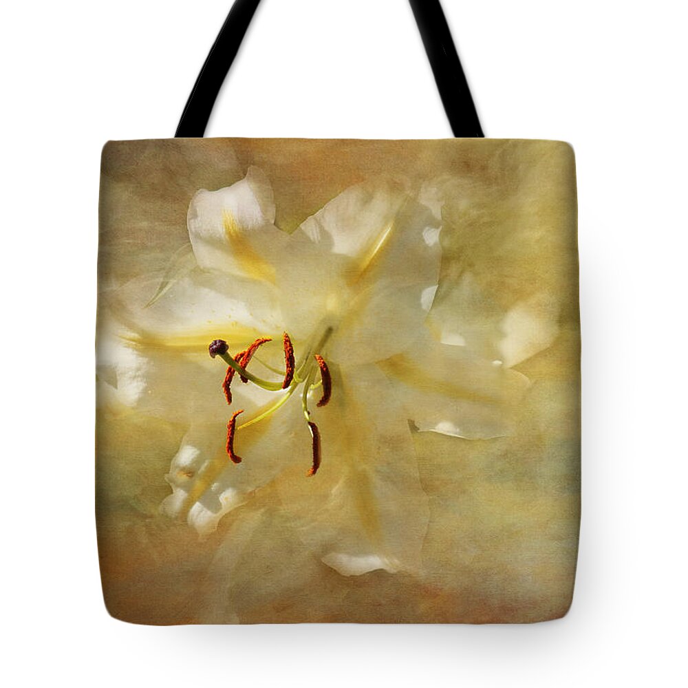 White Lily Tote Bag featuring the photograph I am so Happy for You by Marina Kojukhova