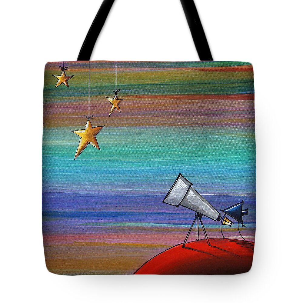 Telescope Tote Bag featuring the painting I Finally Found You by Cindy Thornton