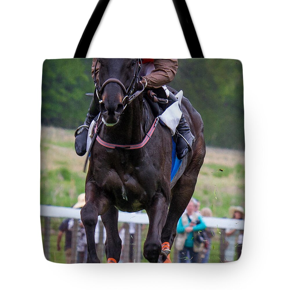 Jockey Tote Bag featuring the photograph I Just Can't Look by Robert L Jackson