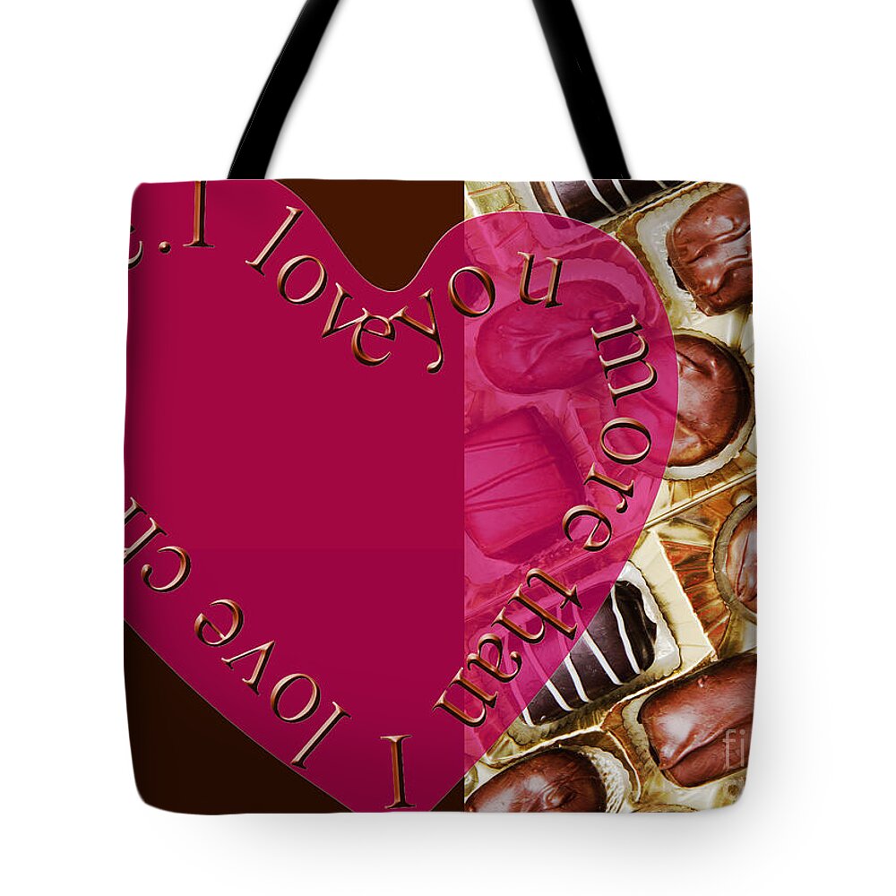 Panorama Tote Bag featuring the mixed media I Love You More Than I Love Chocolate 5 by Andee Design