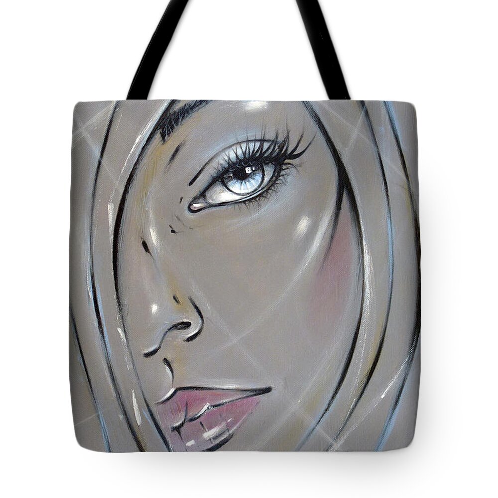 Woman Tote Bag featuring the painting I Want The Truth 310811 by Selena Boron