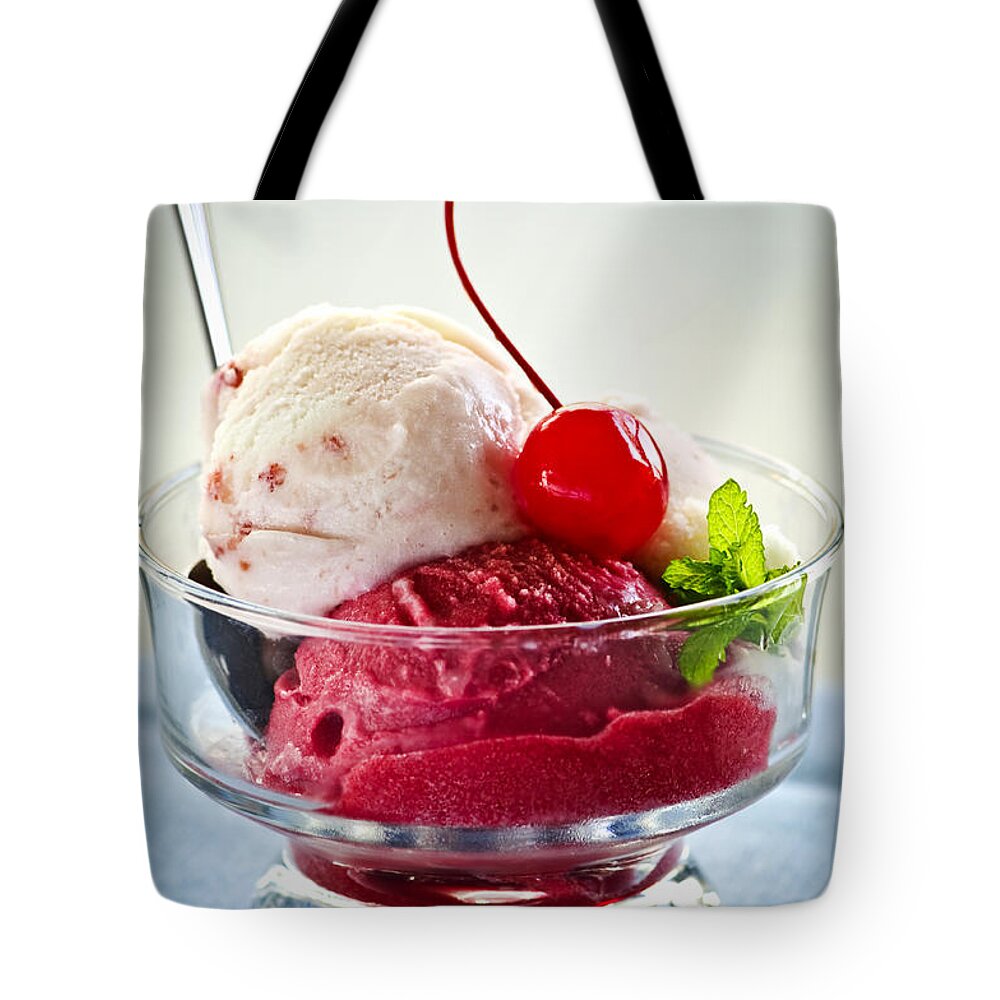 Ice Tote Bag featuring the photograph Ice cream 2 by Elena Elisseeva