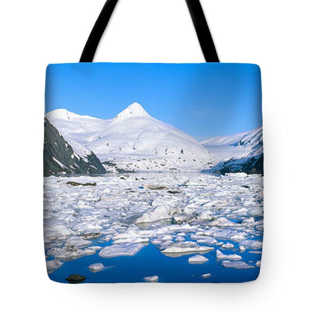 Photography Tote Bag featuring the photograph Icebergs In Portage Lake And Portage by Panoramic Images