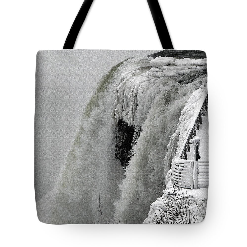 Niagara Falls Tote Bag featuring the photograph Icy Plunge at Niagara Falls by Rose Santuci-Sofranko