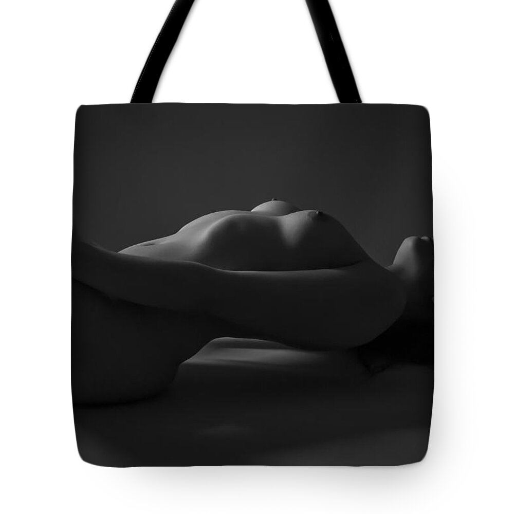 Black And White Tote Bag featuring the photograph If You Dare by Blue Muse Fine Art