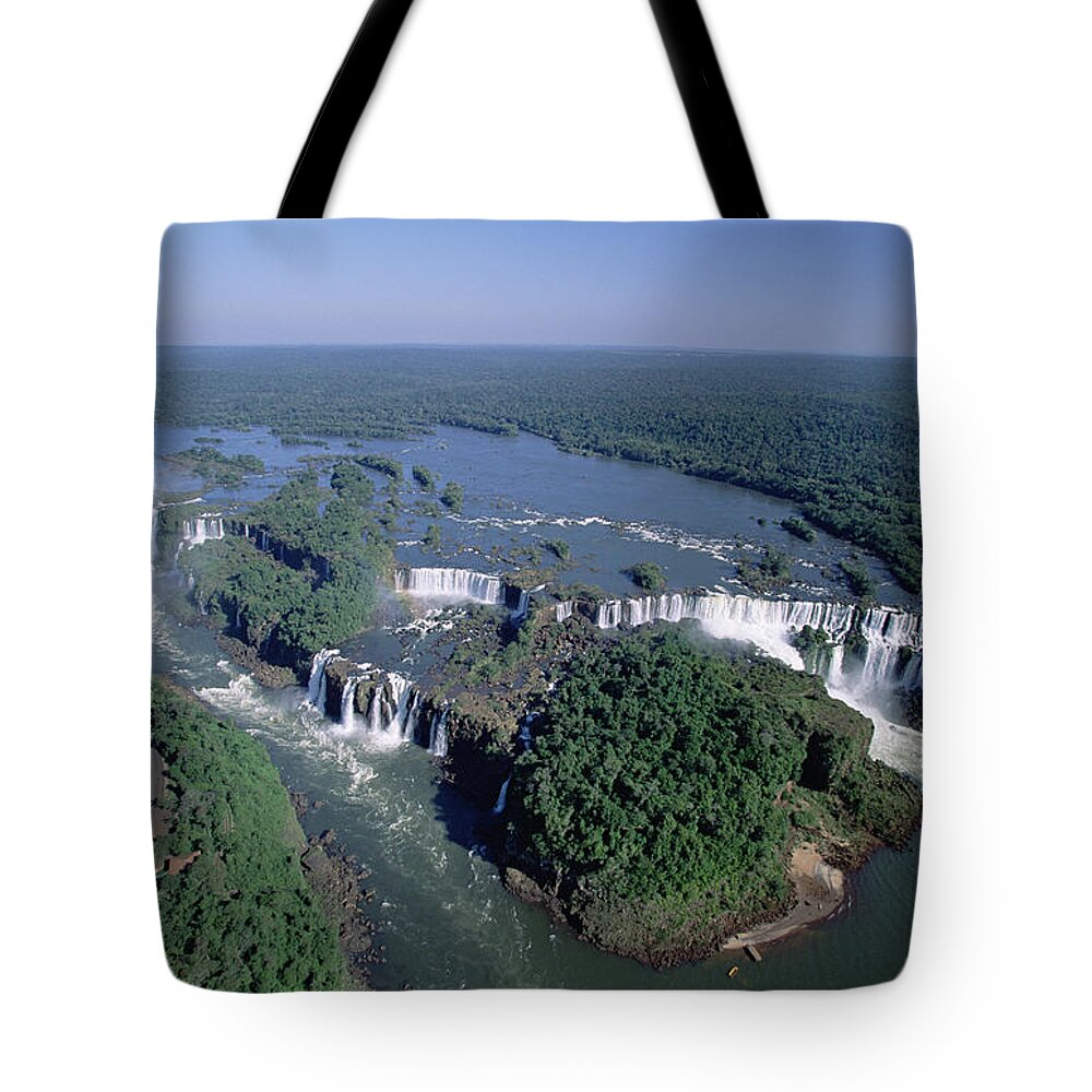 Feb0514 Tote Bag featuring the photograph Iguacu Falls Aerial View Brazil by Konrad Wothe