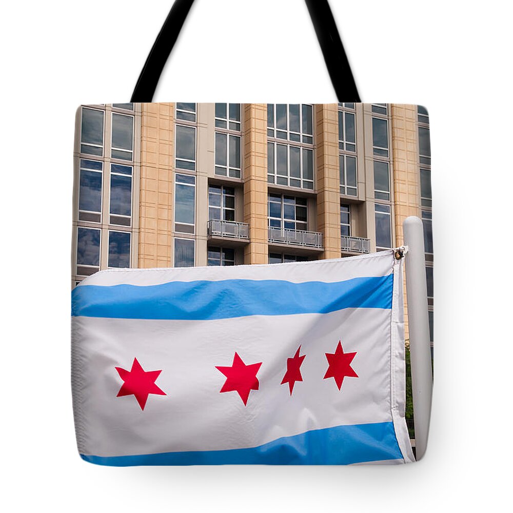 Flag Tote Bag featuring the photograph Illinois flag by Dejan Jovanovic