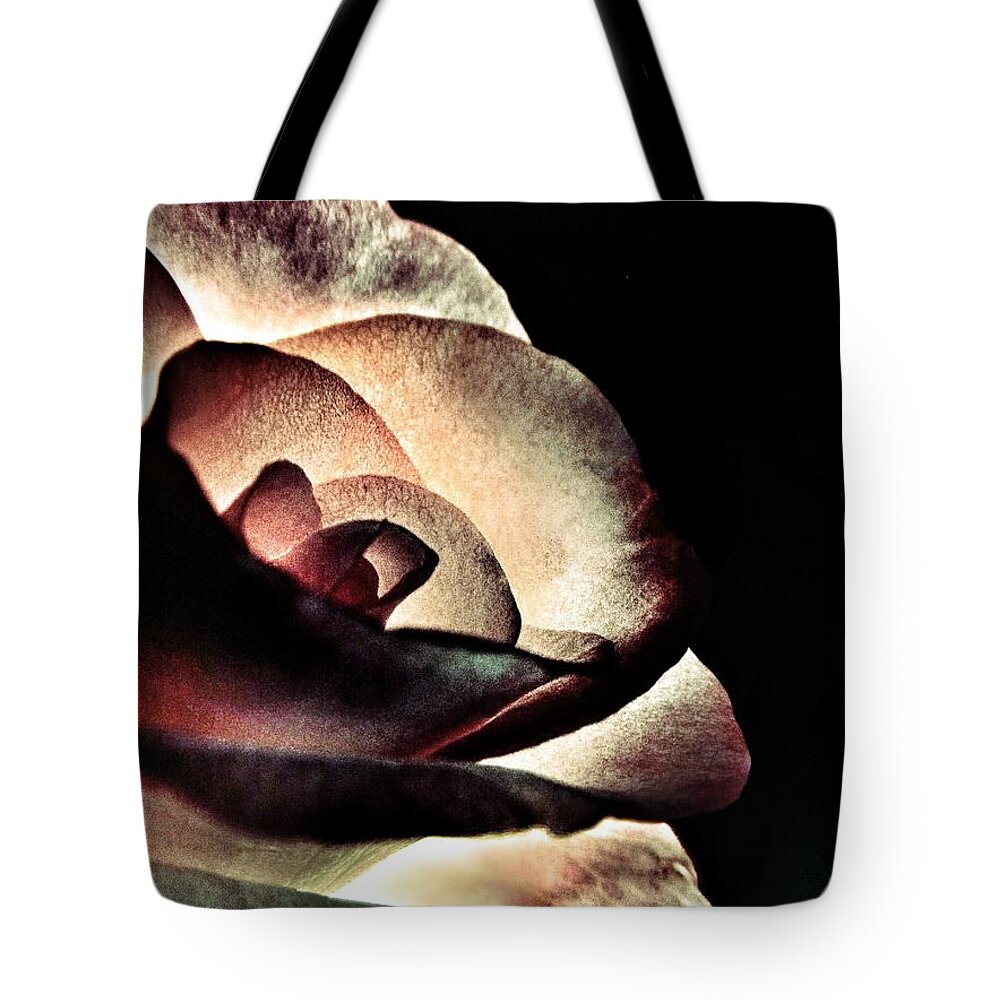 Illuminated Tote Bag featuring the photograph Illuminated Rose by Marianna Mills