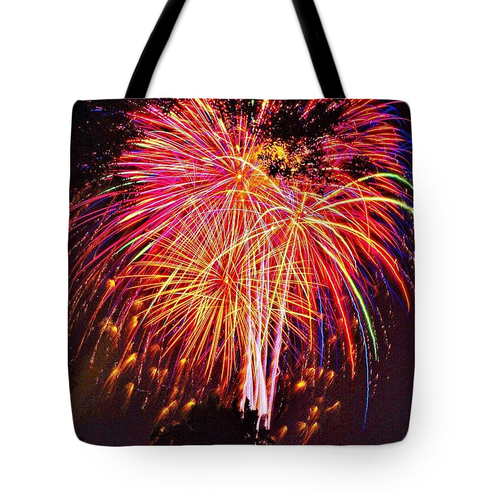 Illuminations To Salute Americam Dearborn Tote Bag featuring the photograph Illuminations to Salute America by Daniel Thompson