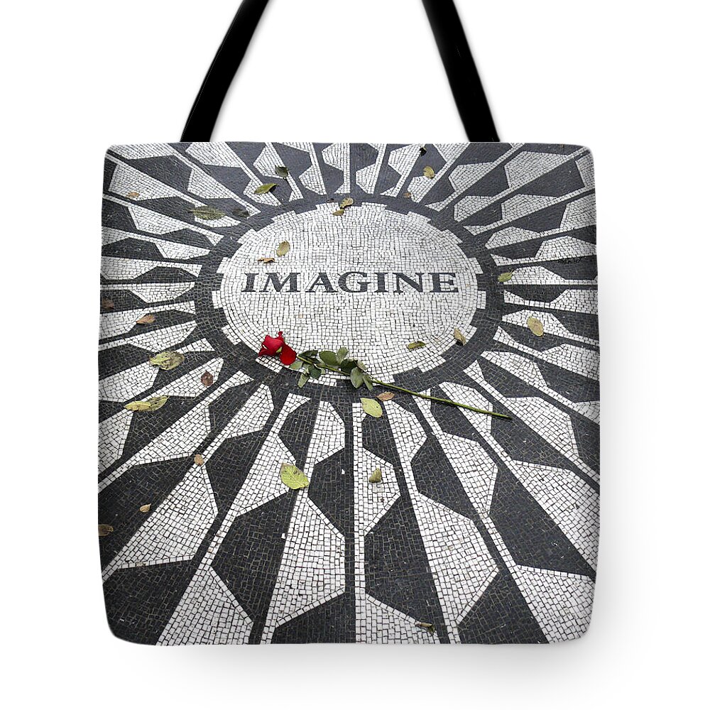 Imagine Tote Bag featuring the photograph Imagine Mosaic by Mike McGlothlen