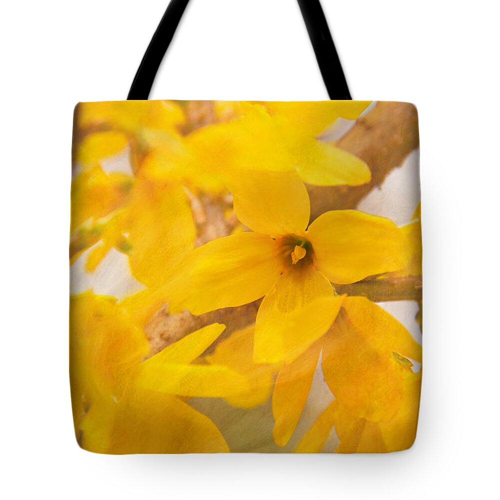 Blooming Tote Bag featuring the photograph Impressionist Forsythia by Jemmy Archer