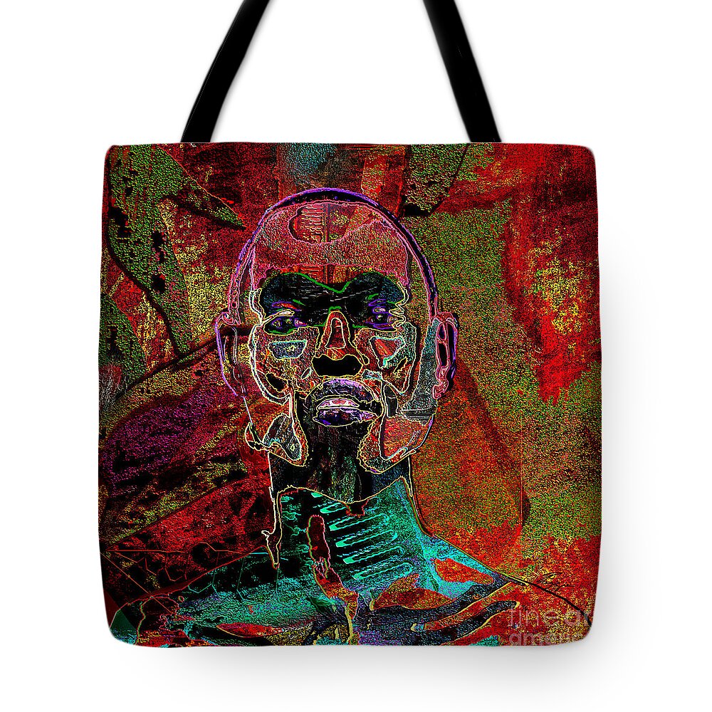 African Tote Bag featuring the painting Imprint of proof by Reggie Duffie