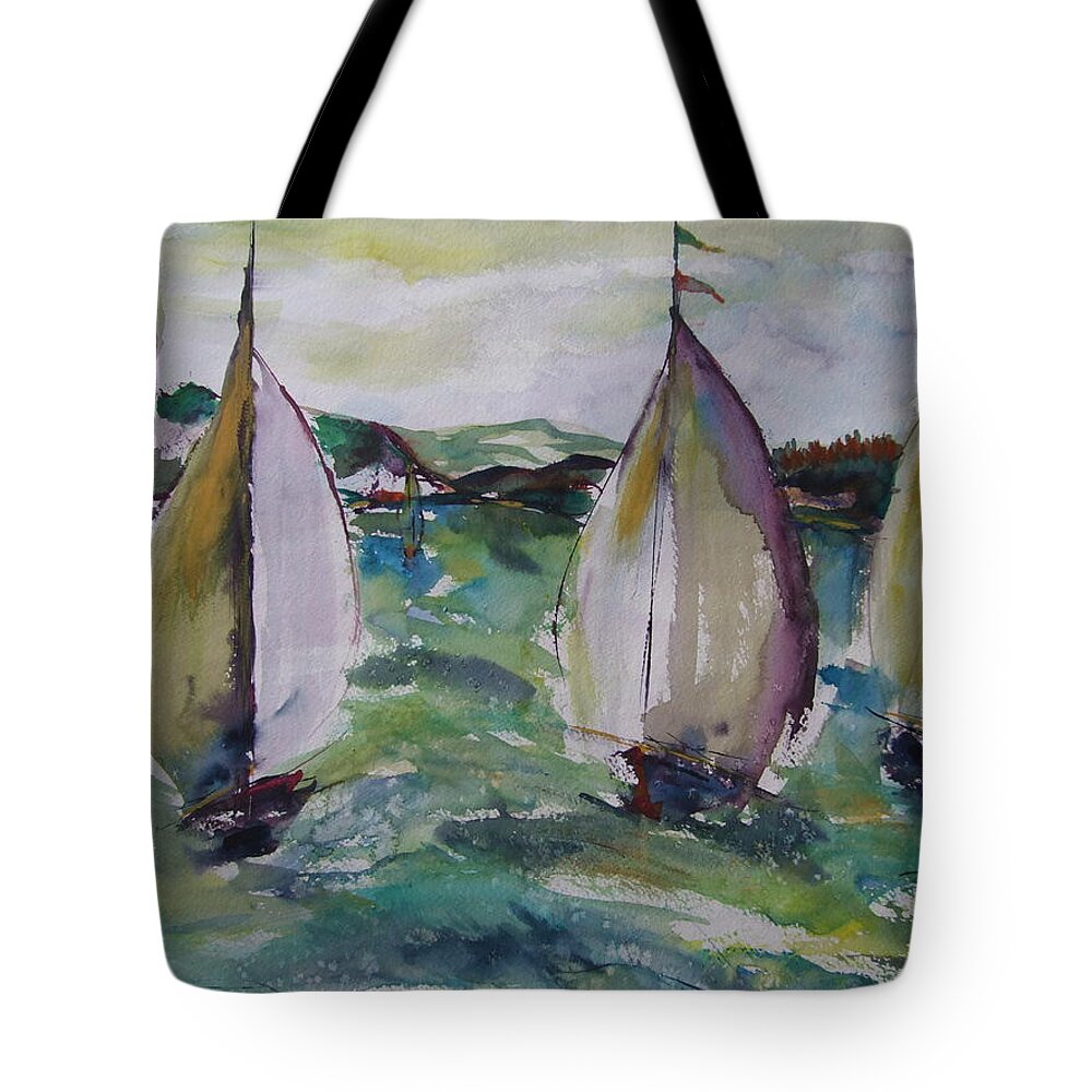 Ksgfineart Tote Bag featuring the painting In Motion by Kim Shuckhart Gunns