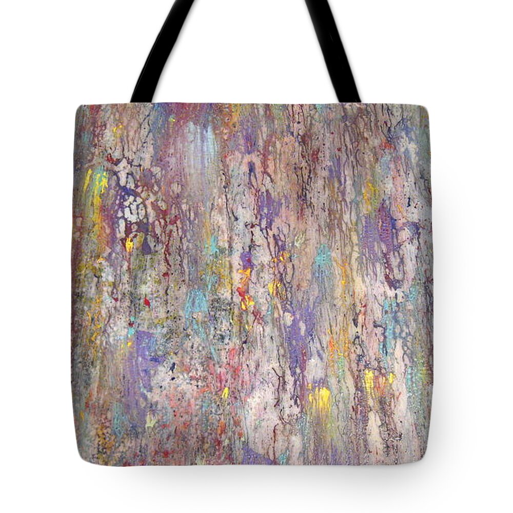 Resin Art Tote Bag featuring the painting In the City by Jane Biven