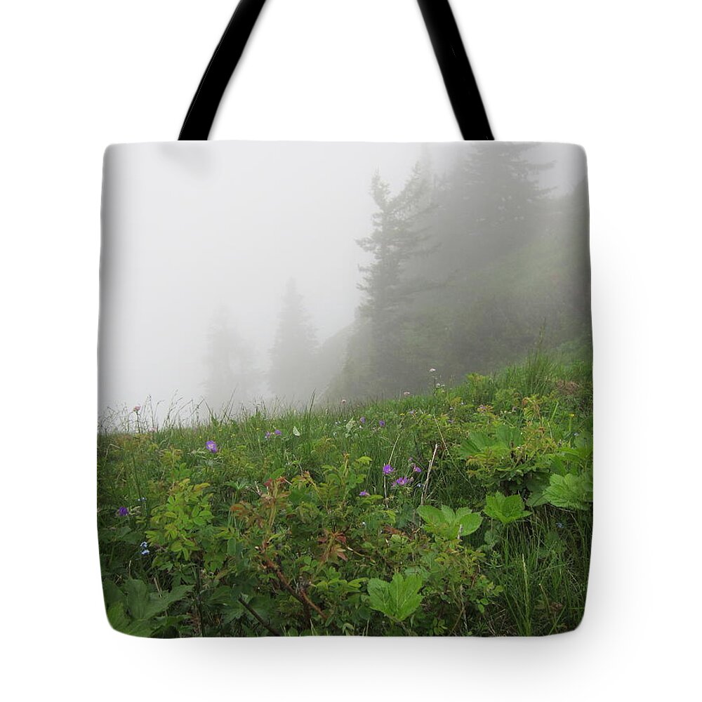 Mist Tote Bag featuring the photograph In the Mist - 1 by Pema Hou