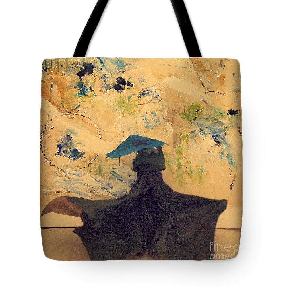 Paper Sculpture Tote Bag featuring the mixed media In the Studio 4 by Nancy Kane Chapman