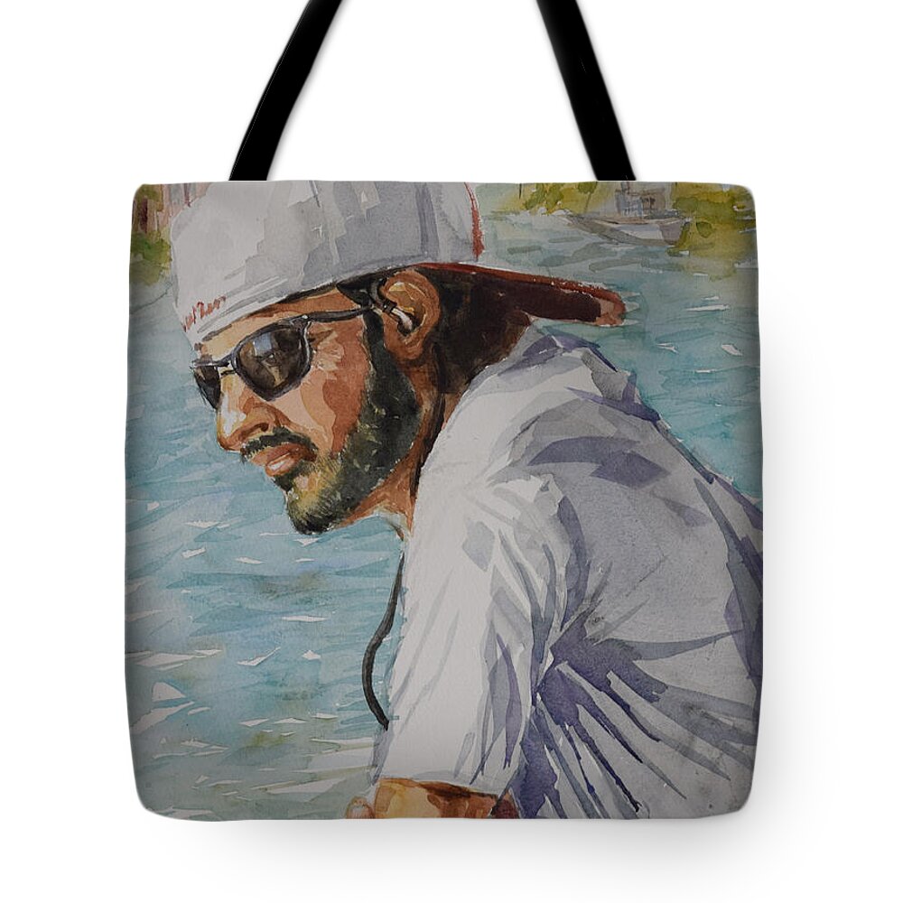 On The Boat Tote Bag featuring the painting In Tuned by Jyotika Shroff