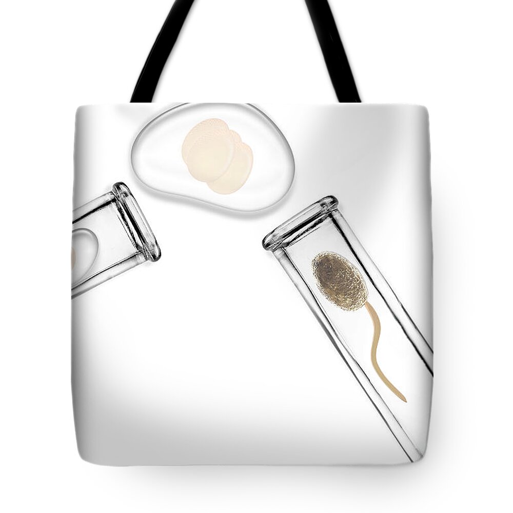 Abstract Tote Bag featuring the photograph In Vitro Fertilization by Sigrid Gombert