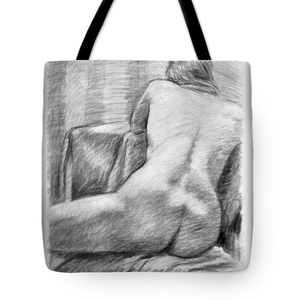 Adam Long Tote Bag featuring the drawing Incongruous by Adam Long