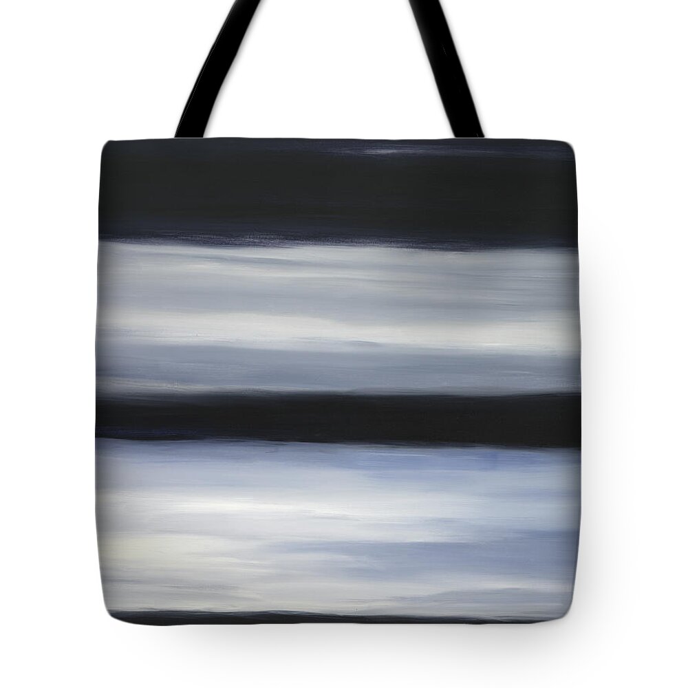 Abstract Tote Bag featuring the painting Indigo Blur I by Tamara Nelson