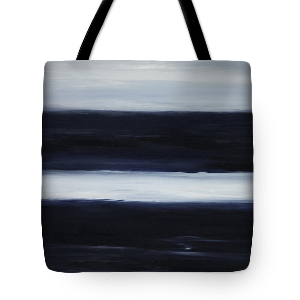 Abstract Tote Bag featuring the painting Indigo Blur II by Tamara Nelson