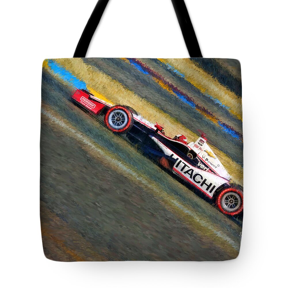 Indy Car's Tote Bag featuring the photograph Indy Car's Helio Castroneves by Blake Richards