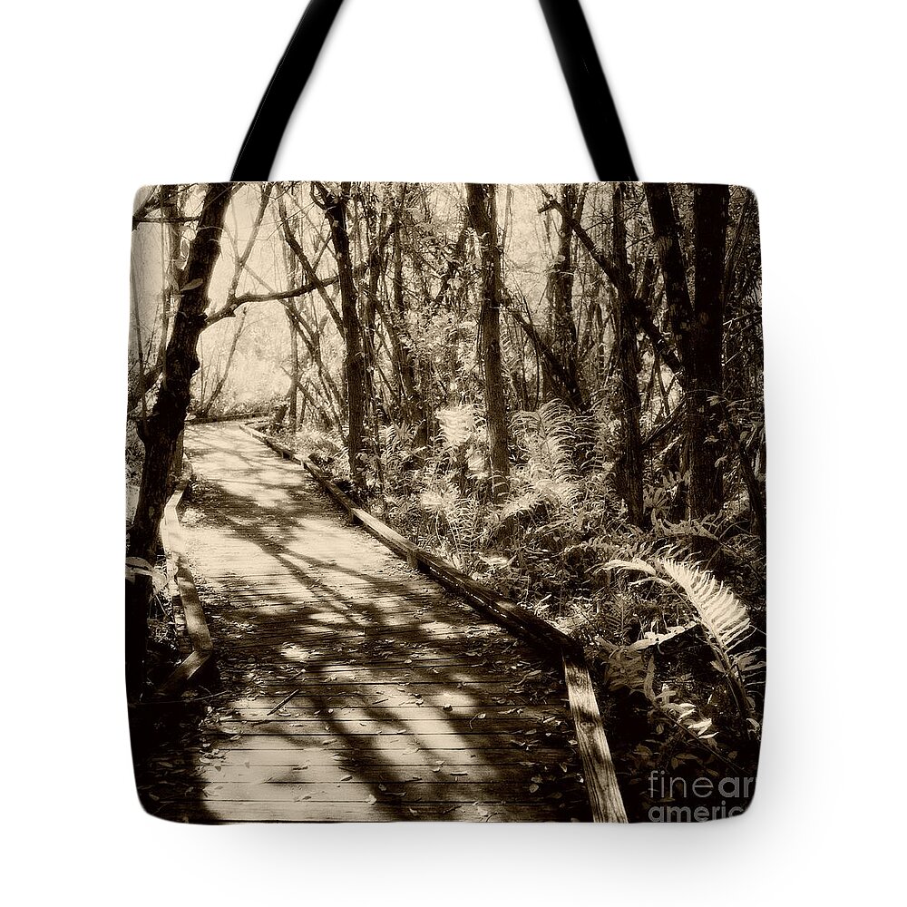 Black And White Tote Bag featuring the photograph Infrared Photo Collier-Seminole Florida State Park by John Harmon