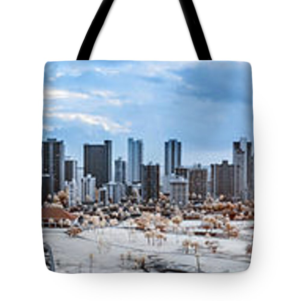 Infrared Photography Tote Bag featuring the photograph Infrared Sunset Over Honolulu by Jason Chu