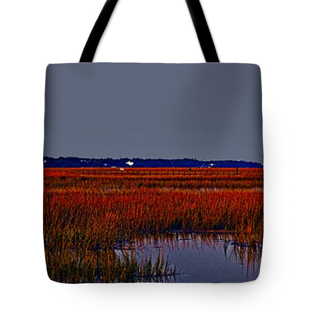 Inlet Tote Bag featuring the photograph Inlet Marsh by Bill Barber