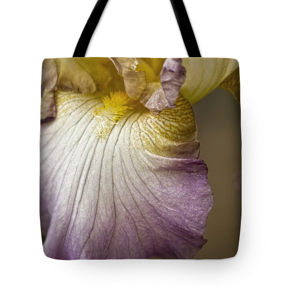 Iris Tote Bag featuring the photograph Inner Beauty by Peggy Hughes