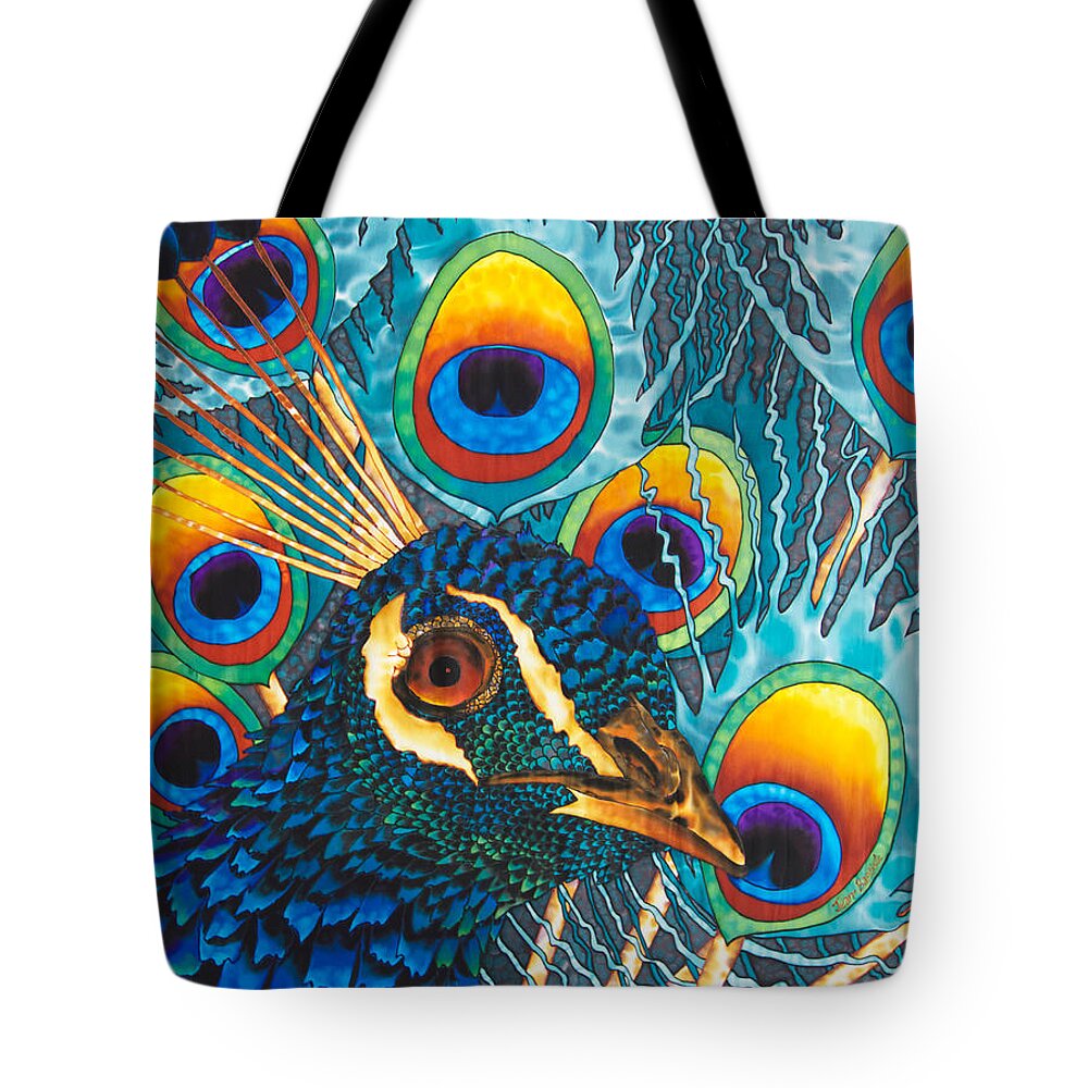 Peacock Tote Bag featuring the painting Insane Peacock by Daniel Jean-Baptiste