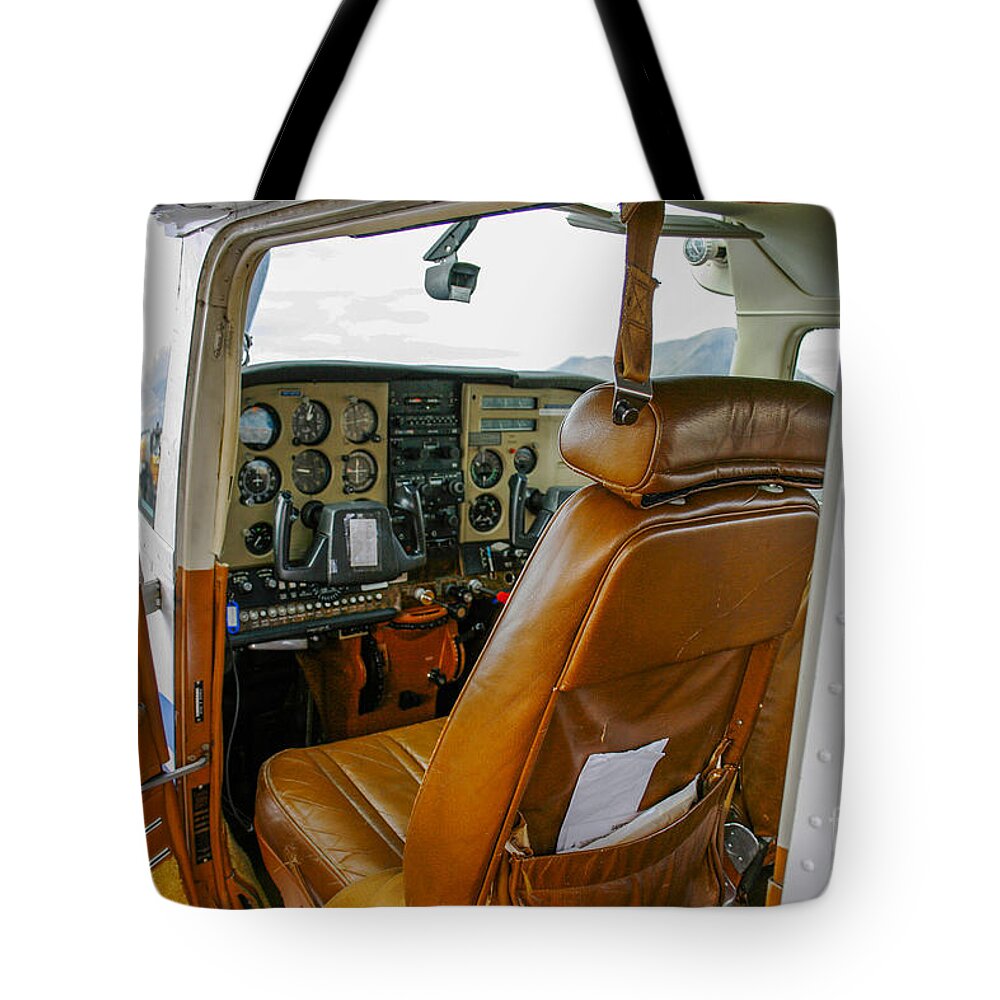 Air Tote Bag featuring the photograph Inside a small Cesna by Patricia Hofmeester